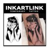 INKARTLINK Temporary Tattoos, 2 Sheets Medium Semi Permanent Tattoo Adult Art Design Waterproof Temp Tattoo Party Favors Realistic Look, No Adhesive, No Reflection, Lasts 1-2 Weeks (Hallucination)