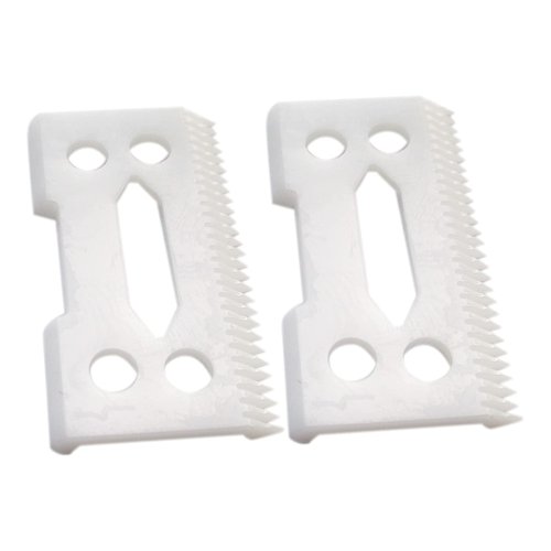 USonline911 Pack of 2 Ceramic Replacement Clipper Blade set for Taper 2000 and WAHL 5-Star (White CeramicX2)