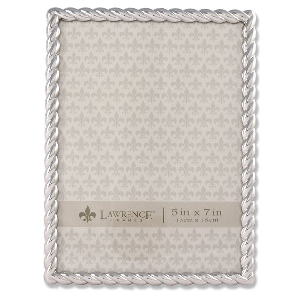 Lawrence Frames Rope Design Metal Frame, 5x7, Silver