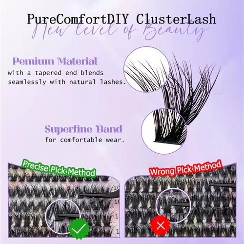 MOMOLASH Cluster Eyelash Extensions Fluffy Lash Clusters 60D Volume Individual Lashes 320pcs Wispy Eyelash Clusters 9-16mm DIY Lash Extension at Home