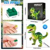 Aigidusansu Jurassic Dinosaur Micro Building Blocks, 1457pcs Velociraptor Tyrannosaurus Rex DIY Mini Diamond Blocks Bricks Toy for Boys Age 8-12 14+ Teens Adults