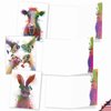 The Best Card Company - 20 Assorted Blank Watercolor Animal Note Card Box Set 4 x 5 In + Envelopes (10 Unique Designs) Kids Greeting Cards, Camp Stationery, Funky Rainbow Wildlife AM4948OCB-B2x10