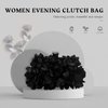 JAMBHALA Women Clutch Evening Bag Small Floral Purses with Chain for Wedding, Party, Prom，Black