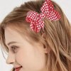 Christmas Hair Bows for Girls Cute Plaid Bow Hair Clips Red White Black Hair Clips Winter Hair Accessories Hair Barrettes for Hair Styling 2PCS (Red Plaid)