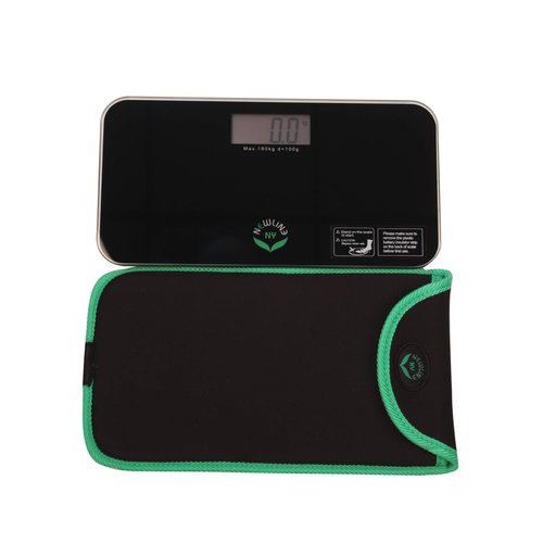 NewlineNY Black Mini Bathroom Scale + Travel Slip Case SBB-0718MBK+101BG