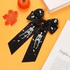 Halloween Hair Bows Clips for Women Halloween Accessories Candy Corn Boo Hair Ribbon Bows Black White Satin Ribbon Hair Bows Halloween Hair Bow Barrettes Party Gifts (Pattern Q)