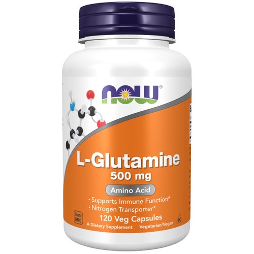 NOW Foods Supplements, L-Glutamine 500 mg, Nitrogen Transporter*, Amino Acid, 120 Veg Capsules