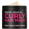 SUNATORIA Curly Hair Mask - Deep Conditioner for Curly Hair - Natural Argan & Keratin Hair Treatment Mask - 8.5 Fl Oz - Repair, Hydrate, Moisturize Dry, Damaged, Wavy & Frizzy Hair