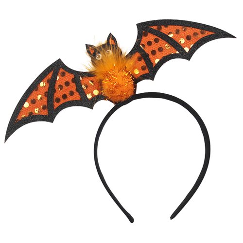Kistreao Bat Hair Band Halloween Orange Bat Headband Halloween Hair Accessories for Girls Women Halloween Day Party Supplies