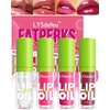 LYSdefeu 4 Colors Lip Oil Lip Glaze,Hydrating Tinted Plumping Lip Gloss,Clear Pink Shiny Glow Reviver Lip Care Oil,Longlasting Non-sticky Transparent Lip Oil,Christmas Makeup Gift Kit for Women-SetA
