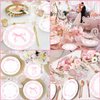 LANGASQUE Bow Party Decorations Tableware, 48Pcs Coquette Birthday Decorations Pink Bow Paper Plates, Bow Theme Tableware Party Supplies for Girl Birthday Baby Shower Bachelorette Bridal