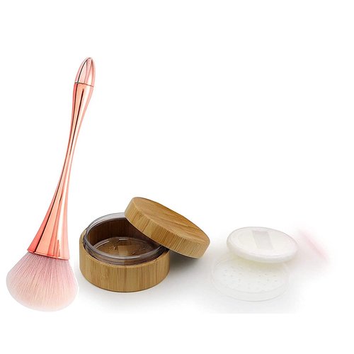 1Pcs 30ml/1Oz Empty Loose Powder Container and 1Pcs Make-Up Powder Brush