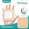 Dimora Silicone Foam Dressing with Border 20 Pack Adhesive 4"x4" Waterproof Wound Dressing Bandage for Wound Care