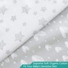 Waterproof Changing Pad Cover 2 Pack, 100% Cotton Change Table Cover Sheets, Ultra Soft, Unisex White Grey Star Print