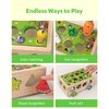 Coogam Montessori Fine Motor Toys for Baby Toddler, Wooden Shape Sorter Carrot Harvest Game, Preschool Learning Educational Gift Toy for 3 4 5 Year Old