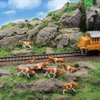 Farm Animals Figure Set,AN8705 36PCS 1:87 Well Painted Model Cows and Figures for HO Scale Model Train Scenery Layout Miniature Landscape New