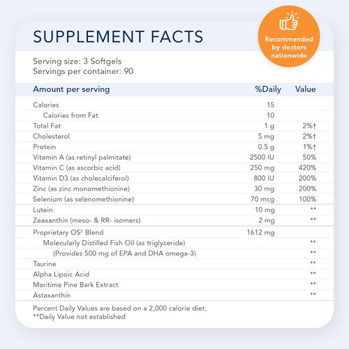 Nugevity OS2 Ocular Support Solution - 90Ct, Eye Vitamins with AREDS2, Vit A, C, Zinc, Omega-3, Lutein & Zeaxanthin, Dry Eye, Night Vision Supplement