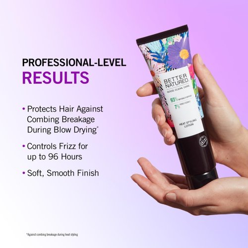 Better Natured Heat-Styling Blow Dry Lotion for Anti-Frizz Hair Treatment - contains Coconut, Tahitian Palm, and White Orchid, 5.1 Fl Oz