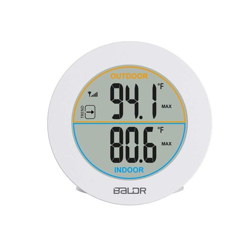 BALDR Wireless Indoor/Outdoor Thermometer - Surface or Wall Mounted Temperature Monitor, 2.5” LCD...