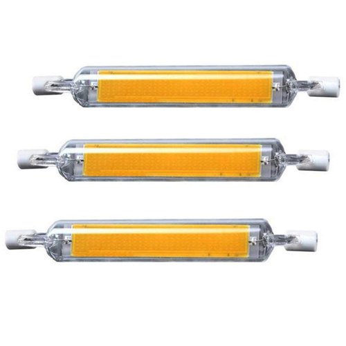 R7S 118mm LED Bulb Dimmable 15W(Equivalent to 150W Halogen Replacement)Warm White 3000K R7S COB LED Bulbs J-Type 120V T3 R7s Base Double Ended Flood Light for Work Lamp Base Tube Work Lighting,3 Pack