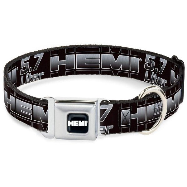 Buckle-Down DC-WHE002-WS 13-18" "HEA-HEMI Bold Full Color Black/White Dog Collar, Wide Small