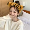 luzen 2Pcs Lovely Tiger Print Headbands Soft Plush Washing Face Facial Mask Skincare Makeup Hair Bands Elastic Spa Shower Yoga Sports Headband Headwraps Hair Accessories for Women and Girls