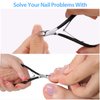 3 Packs Cuticle Cutter Cuticle Nippers Pointed Blade Cuticle Trimmer Stainless Steel Nail Clippers Manicure Tool for Fingernails No Cuticle Pusher (Black)