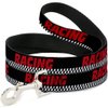 Dog Leash Racing Checker Black White Red 4 Feet Long 1.0 Inch Wide