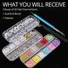 Mixed 3D Nail Art Gem Decoration Accessories Kit #1, Aurora Bear Bow Butterfly Starry AB Rhinestone Charm Jewelry for Deco, Pearl Flower Caviar Bead Stone Crystal with Dual-End Brush and Tweezer