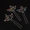JWICOS Bridal Wedding Crystal Hair Pins Bride Hair Pieces Wedding Hair Accessories for Women and Girls Pack of 3 (Colorful)