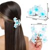 CURASA 4Pcs Flower Claw Clips Hawaiian Flower Hair Clips for Women Girls Plumeria Hair Clip Hibiscus Hair Claw Clips for Thick Hair Flower Claw Clip Pearlescent Summer Hair Accessories for Women