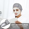 Whaline 3Pcs Spa Facial Headband White Black Grey Head Wrap Terry Cloth Waffle Adjustable Makeup Headband for Bath Sports Washing Face Shower