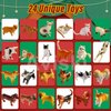 Christmas Advent Calendar Cat Dog Figurines - 2024 Christmas Holiday Gift Animals for Kids and Adults, 24 Boxes Countdown Calendar to Christmas Centerpiece Home Decorations