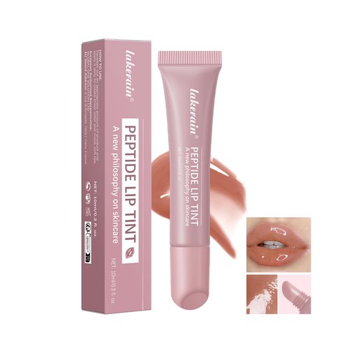 DLZZRS Peptide Lip Tint, Juicy Peptide Lip Balm, 2-In-1 Lip Gloss & Lip Balm, Infused With Vitamin E & Peptides, Hydrating & Plumping Lip Balm, Jelly Peptide Lip Oil, #2 Rose Gray