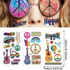 100PCS Groovy 70s Temporary Tattoos-10 Sheets Hippie Tattoo Stickers for Fan Birthday Party Decorations Hand Tattoo Party Favor Party Supplies Gifts for Kids Boy Girl Adult Pretty Christmas Gift