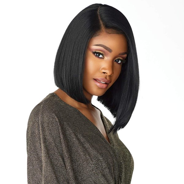 Sensationnel Butta lace front wigs - unit 1 extra wide 5 inch deep part synthetic wig preplucked hairline HD lace - Butta unit 1 (1 JETBLACK)