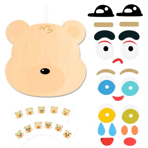 Receka Social Emotional Learning Activities, Magnetic Wooden Face Matching Game, Expression Puzzle Building Blocks Montessori STEM Educational Sensory Toy for Boys Girls Gift Brain Exercise