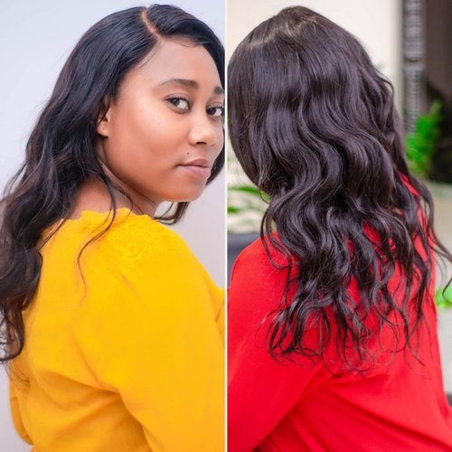 H&W Wigs Body Wave Lace Front Wigs Human Hair Pre Plucked Glueless 13x4 Lace Frontal Wigs Human Hair with Baby Hair 150% Density Natural Black Hair Color for Women 22 inch