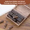 Oytra Alphabet Stamps Letter Art Craft Material Rubber Letters 70 Letters & Number Vintage Special Characters Journal Bullet Stationery Supplies ABCD in Wooden Storage Box Gift