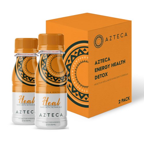 Azteca Health Organic Energy Shots - Wellness Shots, Natural Energy Shots, Health Shots, Vitamin Boost for Focus, Strength and Energy, Organic Energy Drink Made in the USA - Lemon Flavor 2pack 2Fl oz