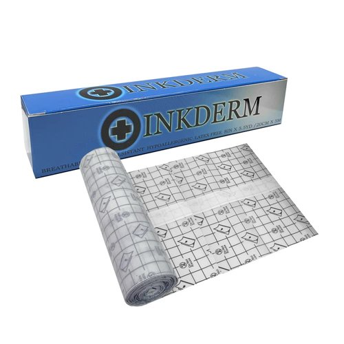 INKDERM Transparent Adhesive Bandage 8"x200" Roll, (8" x 5.5 Yards Roll) - Equivalent to 22 Sheets of 8"x9" Tattoo Skin Aftercare Dressing