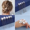 Yheakne Wedding Pearl Hair Pins Gold Pearl Hairpins Decorative Hair Pins Heapieces Decorative Bobby Pin Bridal Hair Accessories for Bride and Bridesmaid 9Pcs (Gold)