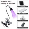 USB 3W LED UV Ultraviolet Phone Glue Curing Lamp,UV Led Nail Lamp for Gel Nails,Portable Clamp Flexible Desk Lamps for Mobile Repair,Plug and Play Black