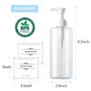 20 oz Hand Soap Dispenser Clear Plastic Pump Bottles with Waterproof Label for Bathroom Kitchen, Empty Refillable Liquid Container, 2 Pack