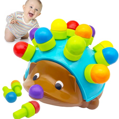 WXLYFC Baby Sensory Montessori Toys for Toddler Learning Educational Dinosaur Games,Fine Motor Skills Sorting Travel Toys, Birthday Gifts for 3 Year Old Boy Girl (Hedgehog)