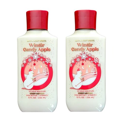 Bath and Body Works Winter Candy Apple Super Smooth Body Lotion 8 Oz -2 Pack (Winter Candy Apple)