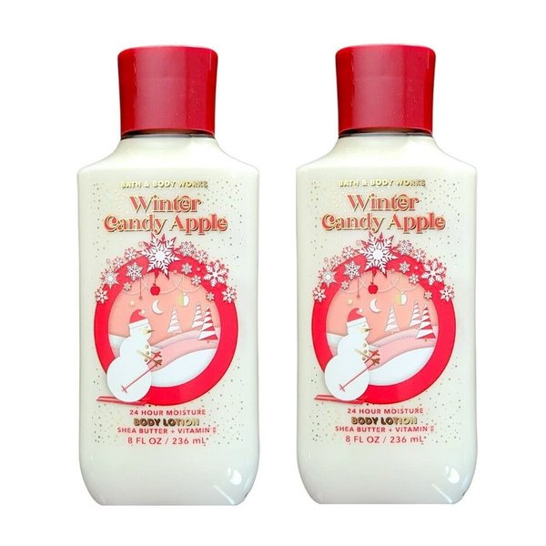 Bath and Body Works Winter Candy Apple Super Smooth Body Lotion 8 Oz -2 Pack (Winter Candy Apple)