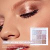 FLYEEO Pink Purple White Glitter Shimmer Sparkle Eye Shadow Palette Makeup, Warm Pastel 9 Colors EyeShadow Palette,Colorful Long Lasting Waterproof Naturing-Looking (ice glitter)