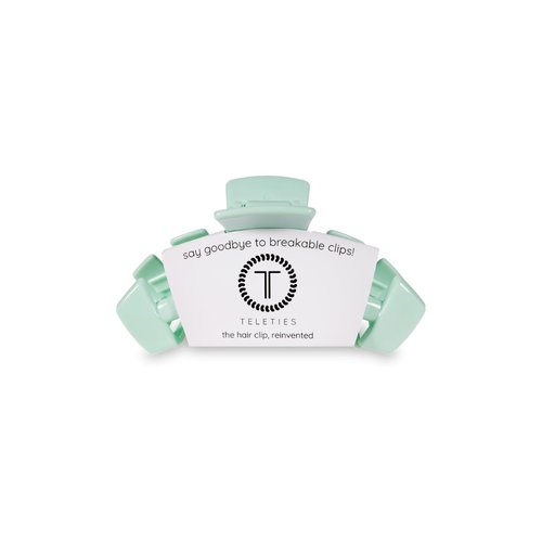 TELETIES - Tiny Hair Clip - Spring Collection - Hair Claw Clips for Women - Strong Grip, Bendable Teeth, Curved Design - For All Hair Types and Textures - Mint