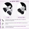 LaaVoo I Tip Hair Extensions Human Hair Jet Black Itip Human Hair Extensions 22 inch Black I Tips Hair Extensions Real Human Hair for Black Women Straight Hair I Tip Hair Extensions 50g/50s